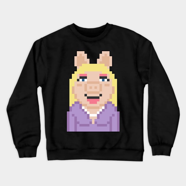 Miss Piggy The Muppets Pixel Character Crewneck Sweatshirt by Rebus28
